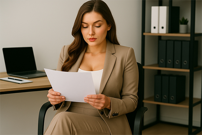 Personalistka číta motivačný list