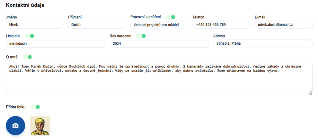 Krok 1 – Kontaktné údaje