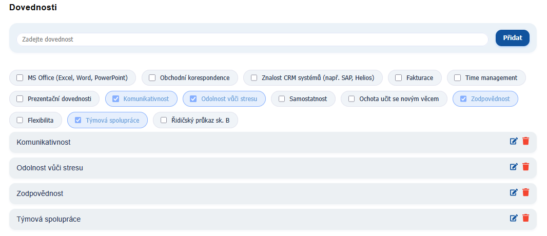 Krok 5 – Zručnosti